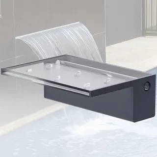 LONGRUNNEW Teich Wasserfallklingen Set, 30 cm Acryl Poolfontäne mit Zubehör, Breite 20 cm Auslauf Wasserspiel Wasserfallkaskade für Garten Patio Teichdekoration