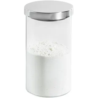 Homeware Profession. Vorratsdose , Edelstahlfarben , Glas , 1,2 l , rund , 18 cm , Lfgb , lebensmittelecht , Küchenzubehör, Vorratsbehälter, Vorratsdosen