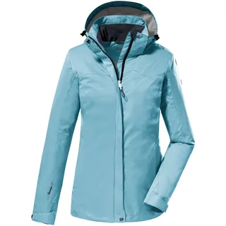 Killtec Funktionsjacke "KOS 133 WMN JCKT" Wasser- und winddichte Damenjacke mit abnehmbarer Kapuze, hellblau
