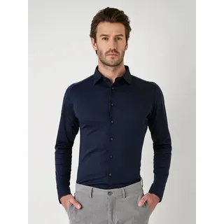 DESOTO Langarmhemd »Jerseyhemd Casual Kent« Mit Rundhalsausschnitt, blau