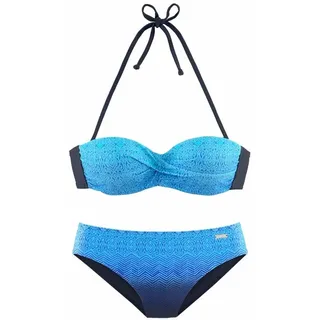 LASCANA Bügel-Bandeau-Bikini mit Farbverlauf, blau