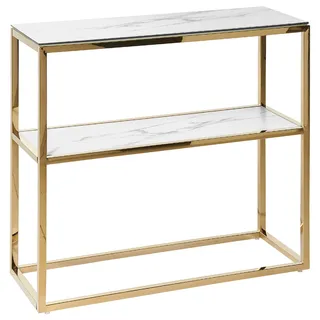 Beliani Azusa Konsolentisch 80 x 30 x 78 cm weiß gold