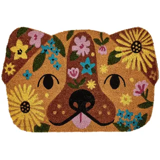 Beliani Fussmatte Bunt 60/90 cm Hund Kokosfasern Tibig , Multicolor , Textil , Freiform , 60x90 cm , Teppiche und Böden, Schmutzfangmatten, Fußmatten