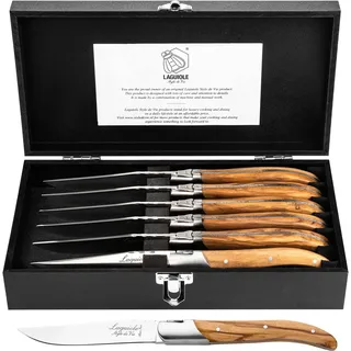 Laguiole Style de Vie Luxury Line Steakmesser 6-tlg. Olivenholz