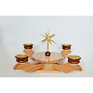 Lichterkranz Adventsleuchter für Teelichte natur BxT=38x38cm NEU Adventskranz