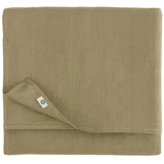 Linen & Cotton Tischdecke Stoff Tischtuch Tischwäsche Hygge -100% Leinen, Beige (140 x 220 cm) Festlich Rechteckig für Home Küche Esstisch Cafe Restaurant Hotel Deko Party Sommer