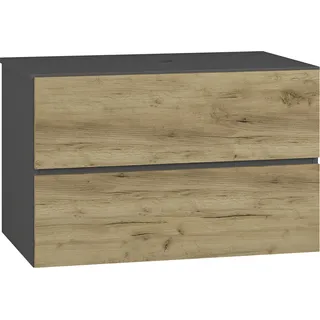 nabbi Badezimmerschrank unter dem Waschbecken Ballett S80 - Anthrazit / Gold basteln - Grau