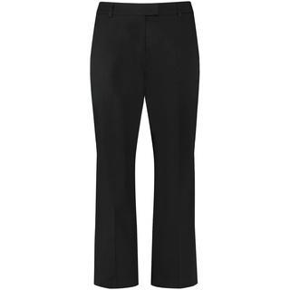 Gerry Weber Damen 7/8 Hose mit Bügelfalten unifarben 7/8 Länge Schwarz 44