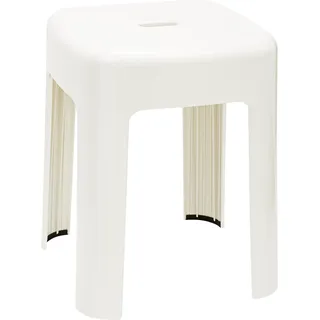 Wenko Badhocker Alaska Duschhocker weiß 37 x 45,5 x 37 cm, belastbar bis 250 kg, mit Anti-Rutsch-Füßen
