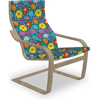 ABAKUHAUS Blume Poäng Sessel Polster, Frische Frühlings-Baby-Muster, Sitzkissen mit Stuhlkissen mit Hakenschlaufe und Reißverschluss, Mehrfarbig