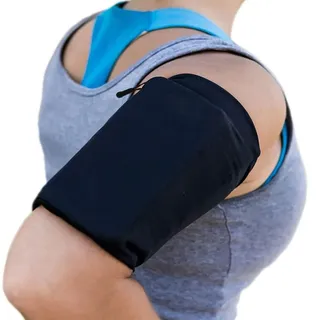 MMOBIEL Handytasche Joggen Dehnbar - Größe XL - Handyarmband 40 bis 50 cm Armumfang - Sportarmband Arm- Handyhalterung zum Laufen, Radfahren, Running, Workout, Fitness, Sport für alle Handys - Schwarz