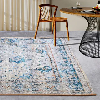 Villeroy & Boch Rene Outdoor-Teppich 160 x 235 cm Blau/Creme