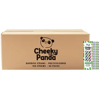 The Cheeky Panda Bambus Strohhalme 100 St. Mehrfarbig