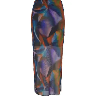 Urban Classics Damen Rock Ladies AOP Mesh Tube Skirt, Maxirock im AOP Design, Größen XS - XL