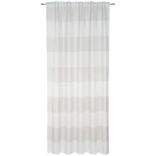 Wärmeschutzvorhang , Beige , Textil , Streifen , 140x245 cm , beliebig kürzbar, für Stange und Schiene geeignet, Lärmschutz, Wärmeschutz, mit Kombiband , Heimtextilien, Vorhänge, Fertigvorhänge, Thermovorhänge