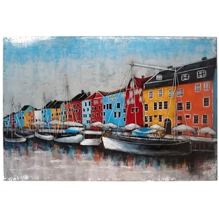 Handgefertigtes Metallbild Norwegen ca. 80x120 cm Kunst Bild 3D-Optik Wandbild - ca. 120 cm X ca. 80 cm X ca. 3 cm