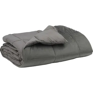 vidaXL Sommerdecke 155 x 220 cm Sommer Mikrofaser (100% Polyester) - Hellgrau