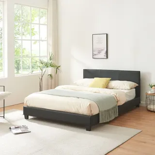 Corium Kunstlederbett Albacete 140x200 cm Schwarz