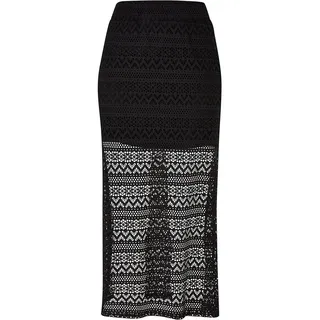 URBAN CLASSICS Stretch Crochet Lace Midirock Black XS
