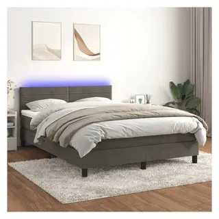 vidaXL Boxspringbett 140 x 200 cm Dunkelgrau