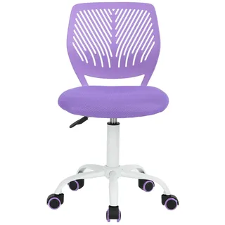 FurnitureR 1 Set Bürostuhl, höhenverstellbar, Drehstuhl mit Design der Rückenlehne mit kleinem Loch, Schreibtisch ohne Armlehnen, Bürostuhl, Schlafzimmerschreibtisch, Violett