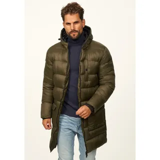 SOULSTAR Parka "Winterjacke als Langer Steppmantel - Winterparka" mit Kapuze Herren warme Pufferjacke Steppjacke - Leichter Wintermantel, olive