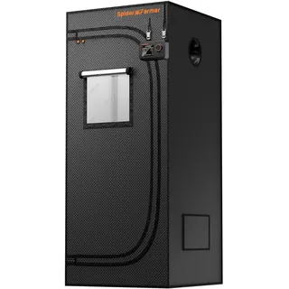 Spider Farmer Growzelt 60x60x140cm, Indoor Grow Tent, hergestellt aus hochreflektierendem Mylar mit abnehmbarem Boden Tablett, für SF1000/SF1000D