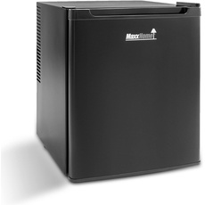 MaxxHome Mini Kühlschrank - Mini Fridge - Minibar Kühlbereich von 5-12° - Kosmetik Kühlschrank Klein - Lautloser Kleiner Kühlschrank - 230V Minikühlschrank mit verstellbarem Regal - 42L - Schwarz
