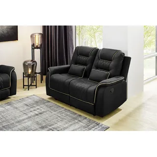 Jockenhöfer 2-Sitzer Nevada Polyester 155 x 105 x 96 cm Schwarz mit Liegefunktion
