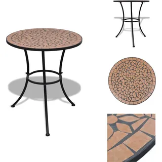 vidaXL Bistrotisch Terracotta-Rot 60 cm Mosaik - Gartentische - Braun