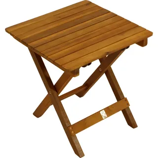 DEGAMO Beistelltisch Klapptisch Holztisch Kaffeetisch MARA 38x38cm, Akazie geölt - Braun