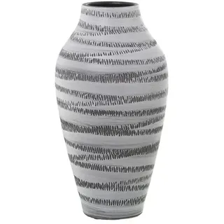 Alexandra House Living Vase, Grau, Keramik, gestreift, 22 x 21 x 39 cm