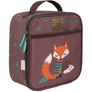 PERLETTI Thermo Lunchbox Kinder mit Fuchs Igel - Isolierter Brotbeutel für Mädchen Jungen aus Recyceltem Kunststoff - Grundschule Kindergarten Reise Lunchbag mit Tasche - 5L 22x21x11 cm Eco (Fuchs)