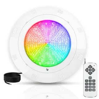 Kingwen LED Poolbeleuchtung Unterwasser 38W RGB Poolscheinwerfer Unterwasser LED Pool Lampen mit Fernbedienung IP68 Wasserdicht Poollampen Unterwasser 12V AC/DC