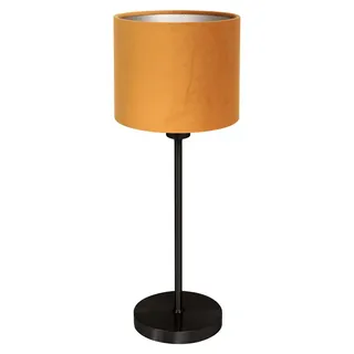 Tischlampe - gold schwarz - NOOR - metall textil - nachttischlampe - E27 - 4424ZW - Mexlite - Schwarz