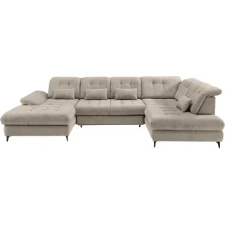 Wohnlandschaft HOME AFFAIRE "Delphino", taupe, B:358cm T:216cm, 100% Polyester, Sofas, Wohnlandschaft