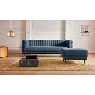 Home Affaire Hocker Chamby Mikrofaser 70 x 46 x 64 cm Blau
