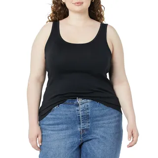 Amazon Essentials Damen Tank Top (Übergröße erhältlich), 2er Pack, Schwarz/Dark Olive, 2X