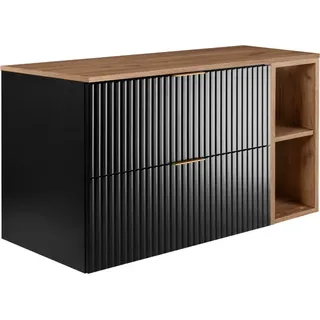 Rodan | Waschbeckenunterschrank - 100/57/46 cm B/H/T - Schwarz Matt - Badmöbel, Waschtisch, Badezimmerschränk | Regal, Arbeitsplatte - Braun - Schwarz