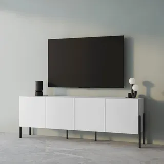 INOSIGN Kommode »Jukon,Breite 200 cm, moderne grifflose Kommode,4 Türen« Sideboard, Anrichte viel Stauraum, push-to-open-Funktion, weiß