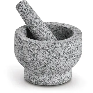 Mörser ZELLER PRESENT "& Stößel-Set, Granit, grau", grau, H:10cm Ø:14cm, Granit, Mörser, Mörser, natürliches Material, 2,9 kg, 330 ml
