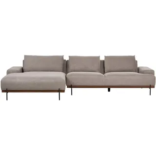 Beliani 3-Sitzer-Ecksofa hellbraun linksseitig Mariferd , Hellbraun, Schwarz, Dunkelbraun , Textil , 316x146 cm , Wohnzimmer, Sofas & Couches, Wohnlandschaften, Ecksofas
