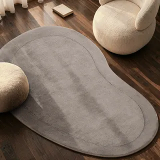 Villeroy & Boch »Wollteppich Kari« rechteckig 17 mm Höhe Handgewebt, Wolle, Bordüre, Einfarbig, Läufer, Wohnzimmer, Organisch