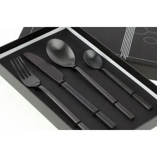 Gedeckter Tisch Besteck 4tlg. Set Edelstahl Matt Schwarz Neu Cutlery Küche