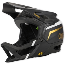 O'NEAL Transition Helm I Mountainbike Helm | Enduro MTB Downhill | Leichter und sportlicher Fahrradhelm Damen & Herren mit guter BelüftungI Schwarz Weiß Gold I Größe XS