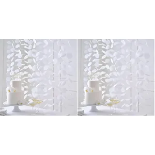 Ginger Ray 16 Strands White Paper Disc Wedding Photo Backdrop Hanging Decoration 1m Length (Packung mit 2)