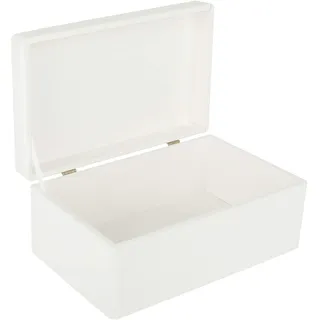 Creative Deco Große Weiße Holzkiste mit Deckel | 30 x 20 x 14 cm (+/- 1 cm) | Ostern Kiste | Weiss Holzbox Erinnerungsbox Baby Aufbewahrungsbox Spielzeugkiste Kasten | Ideal für Hochzeit