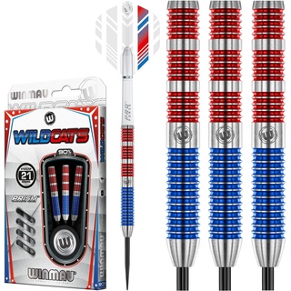 WINMAU Wildcats 21 Gramm Profi Wolfram Steeltip Dartpfeile Set mit Flights und Schäfte