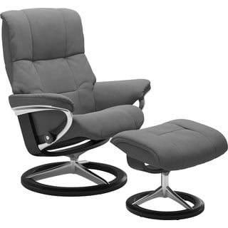 Stressless® Relaxsessel »Mayfair«, (Set, Relaxsessel mit Hocker), mit Hocker, mit Signature Base, Größe S, M & L, Gestell Schwarz, grau