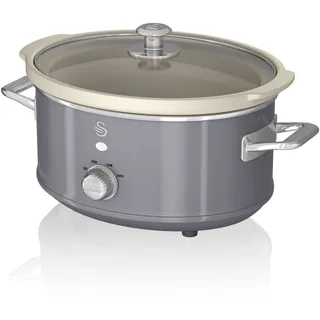 Swan Retro Slow Cooker 3,5L, Antihaft-Keramisches PFOA- und PTFE-freies, Vintage 200W